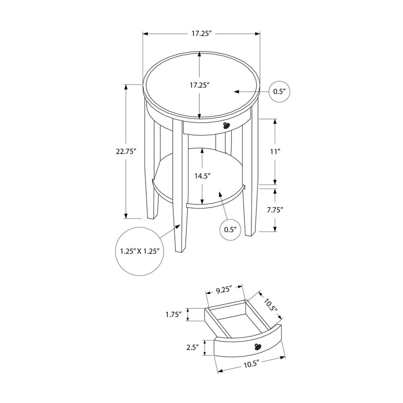 Accent Table, 2 Tier, Transitional - Espresso