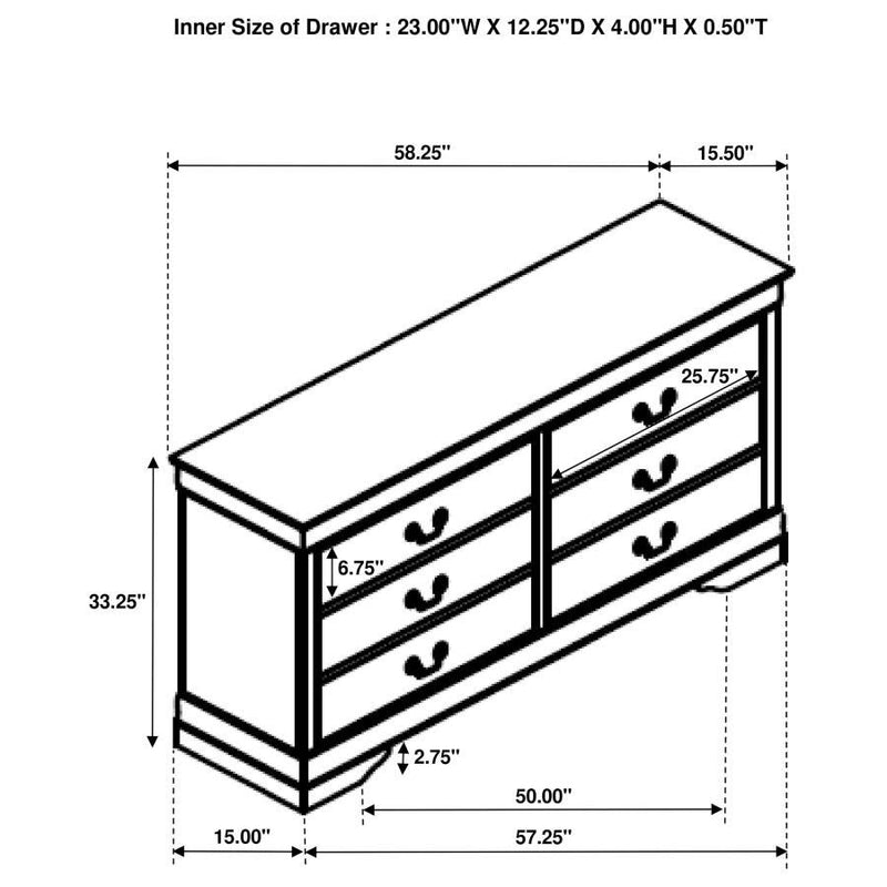 Louis Philippe - Six-Drawer Dresser