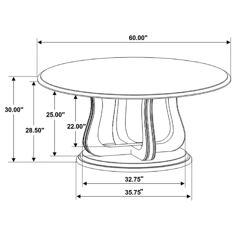 Rodota - 5 Piece Round Dining Table Set With Upholstered Chairs - White Washed