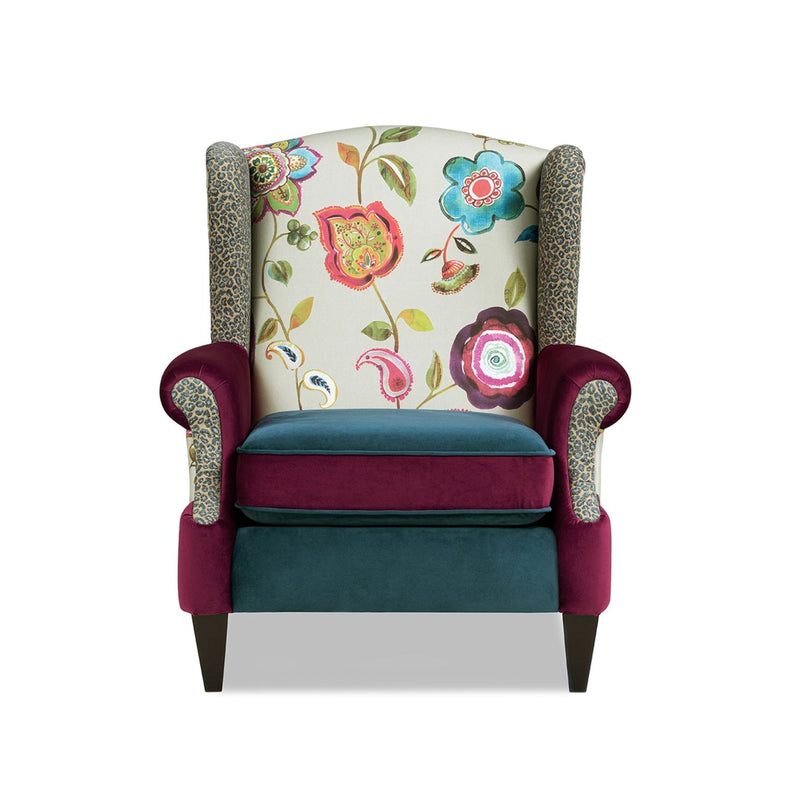 Anya - Wingback Accent Arm Chair - Blue
