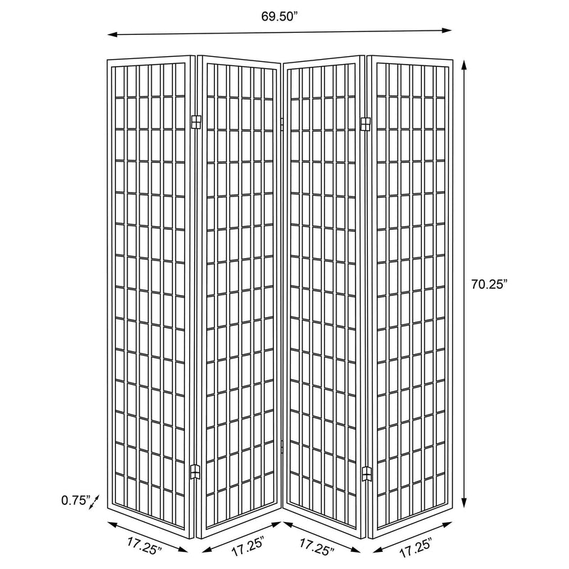 Roberto 4-Panel Room Divider Folding Shoji Screen White