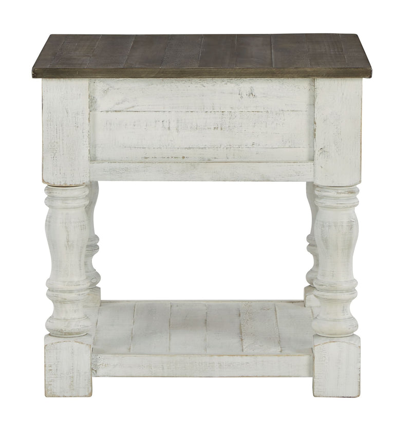 Havalance - Square End Table - White / Gray