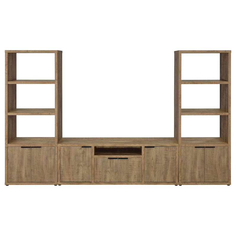 Tabby 3-shelf Engineered Wood Media Tower Mango