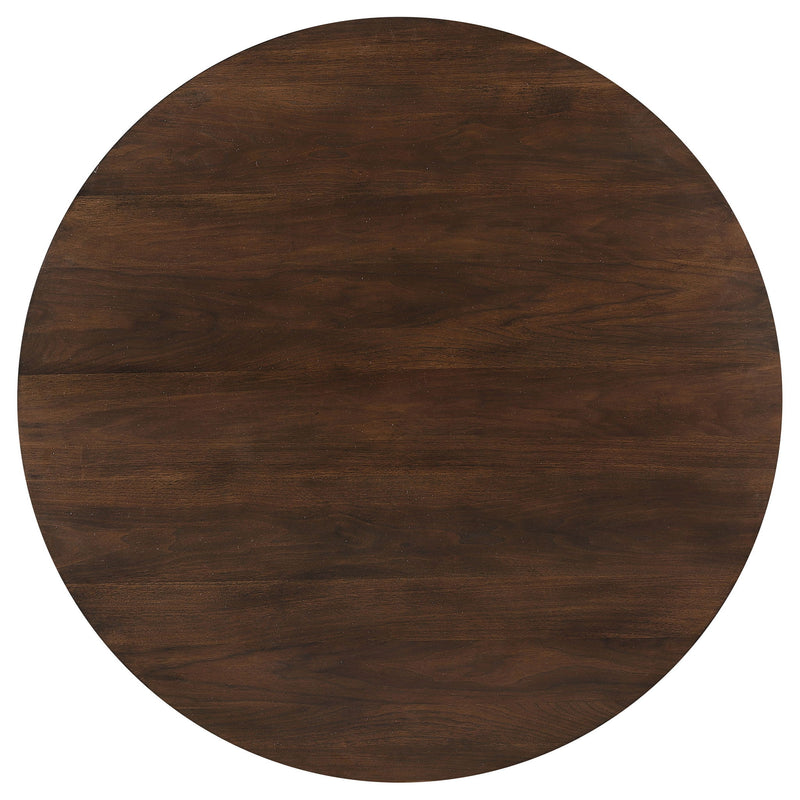 Shirley - 5 Piece Round Dining Table Set With Cushioned Chairs - Dark Walnut