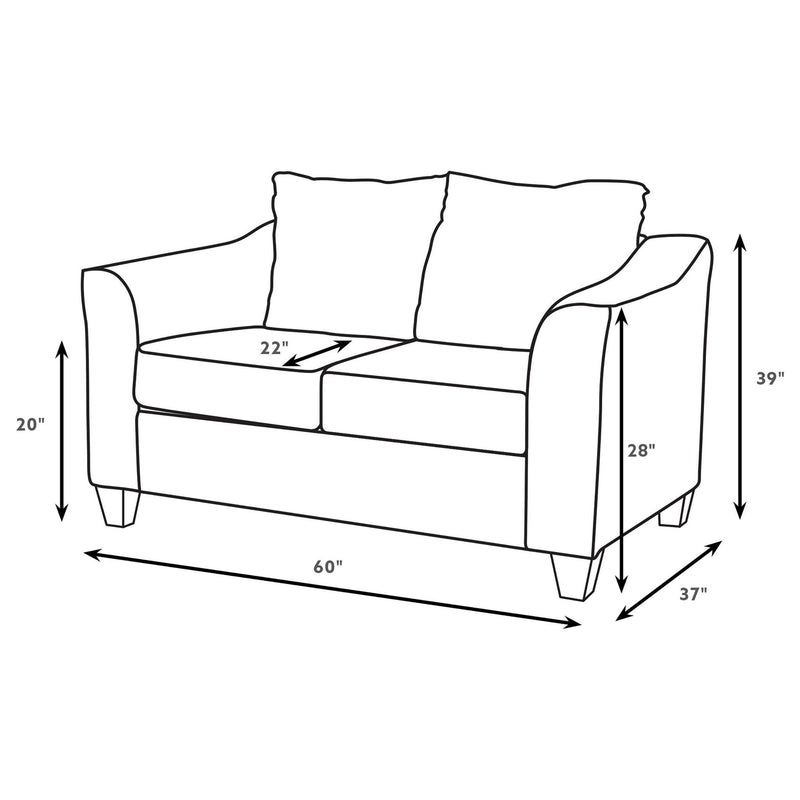 Salizar 3-piece Upholstered Flared Arm Sofa Set Sand