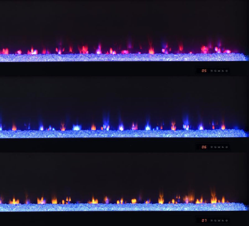 Deiter - 79" TV Stand Fireplace Media Console - Black