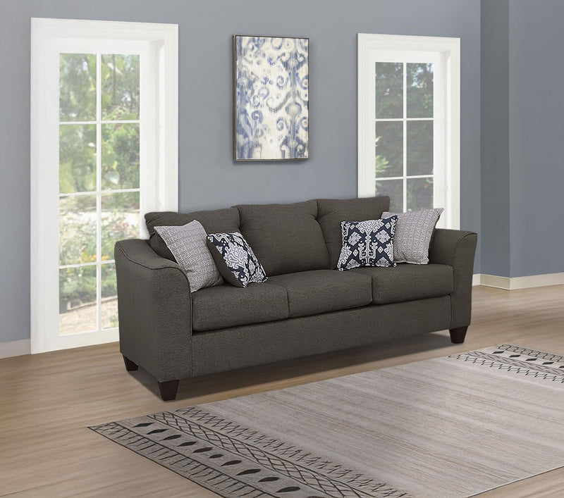 Salizar Upholstered Flared Arm Sofa Charcoal Grey