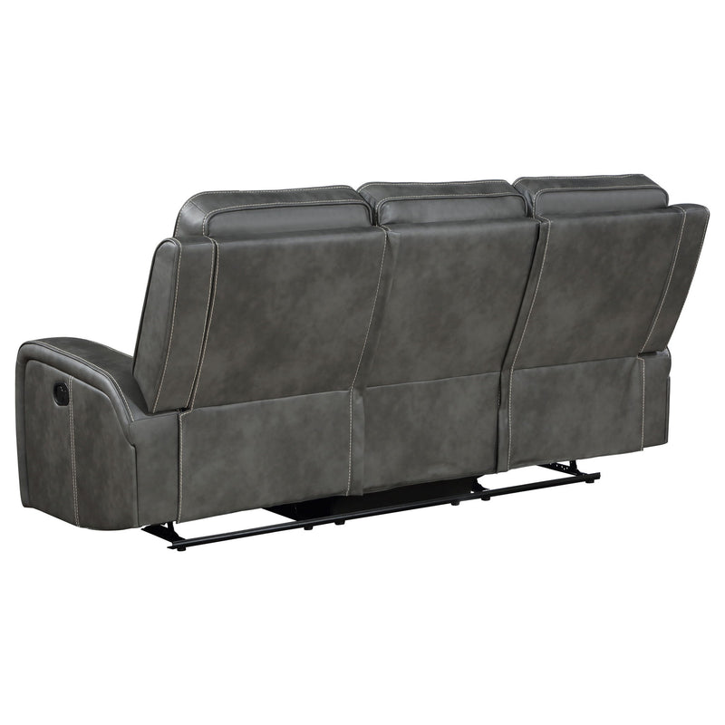 Forrest - Motion Reclining Sofa Comfort With Elegant Tufting And Wide Track Arms - Gray