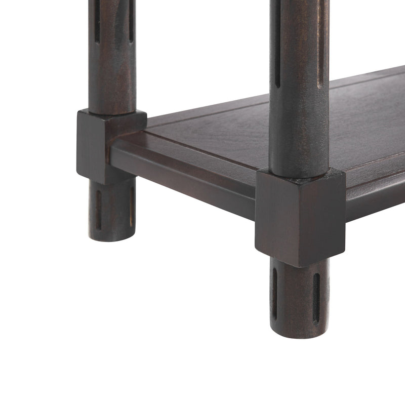 Narrow Side End Tables With Shelf (Set of 2)