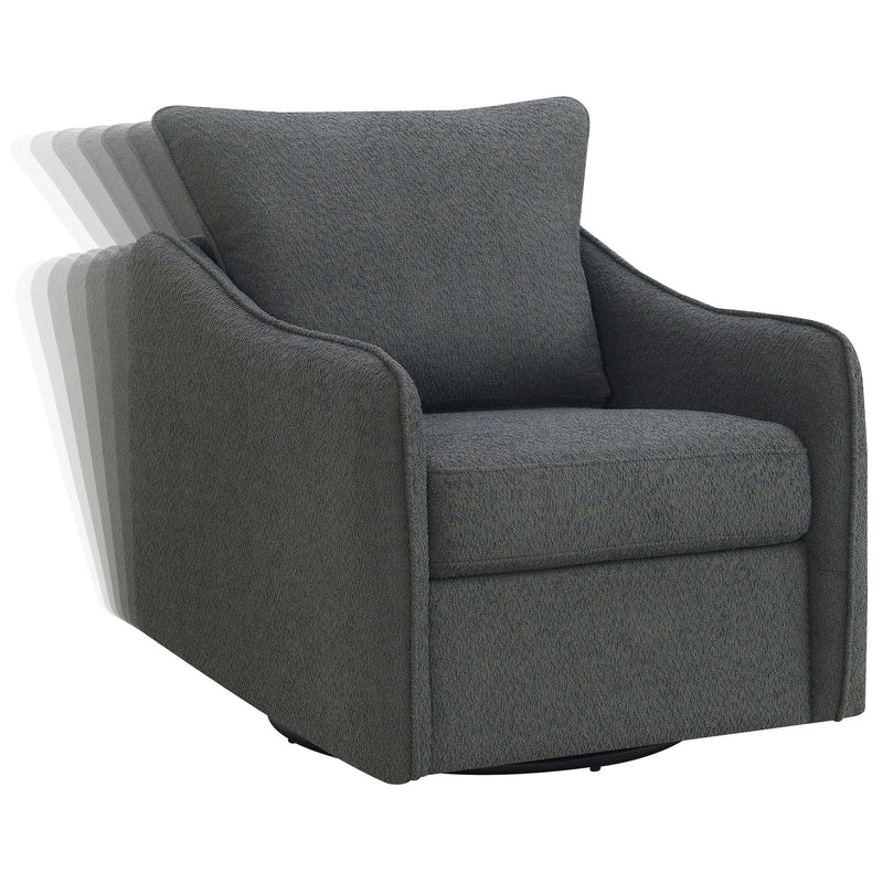 Nikko - Upholstered Swivel Chair - Charcoal