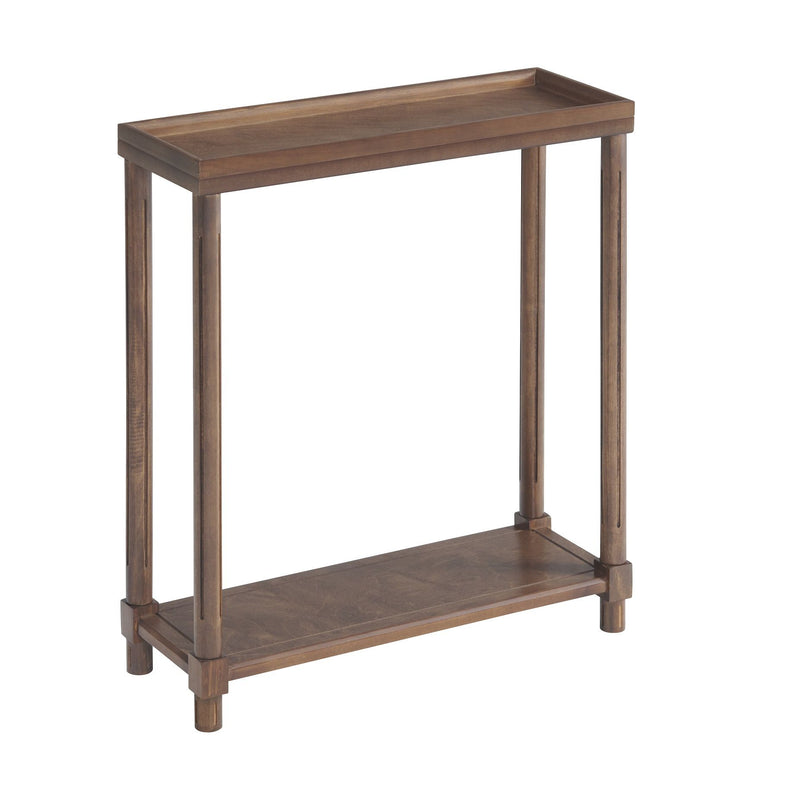 Narrow Side End Tables With Shelf (Set of 2) - Chestnut