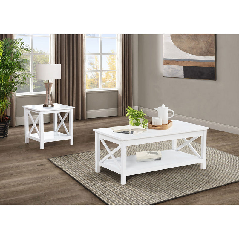 Slater - Lift Top Coffee Table With X Frame Design - White