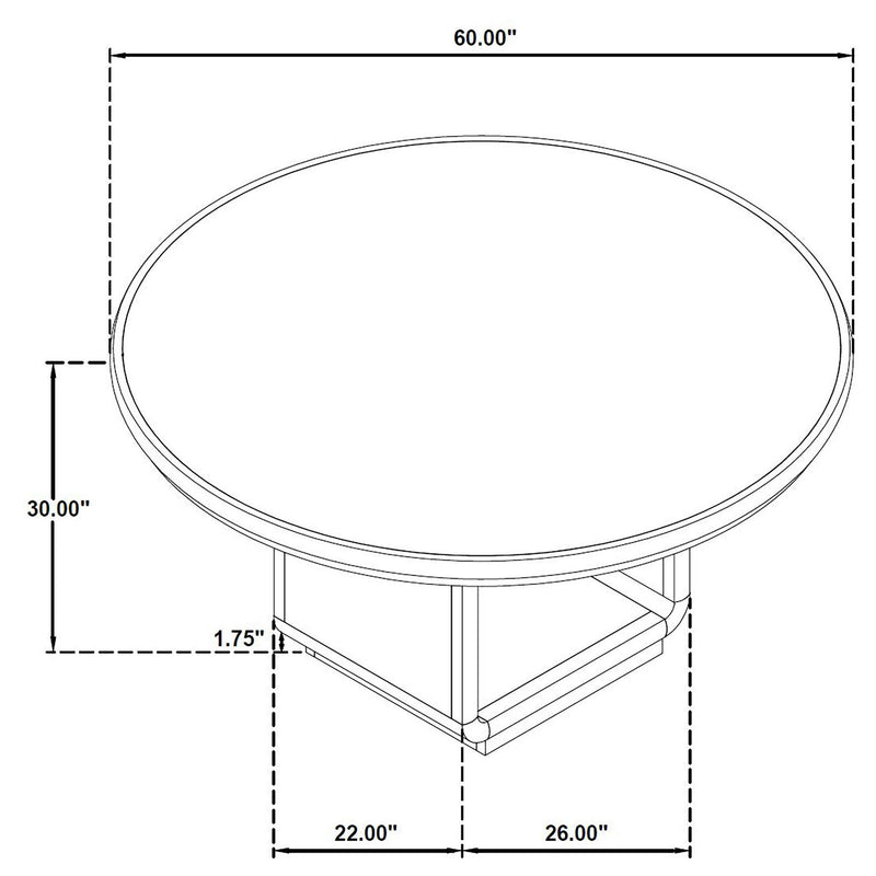 Leandro 5-piece Round Dining Table Set Burnished Black