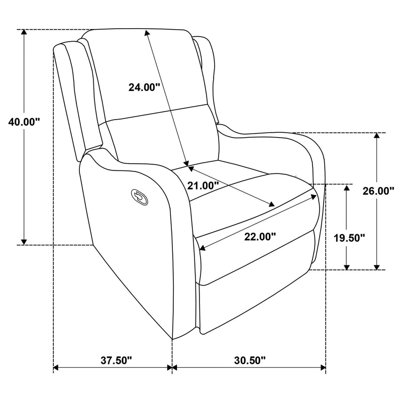 Cortland - Upholstered English Arm Recliner Chair Comfort Enhancing Lounge Chair - Ivory