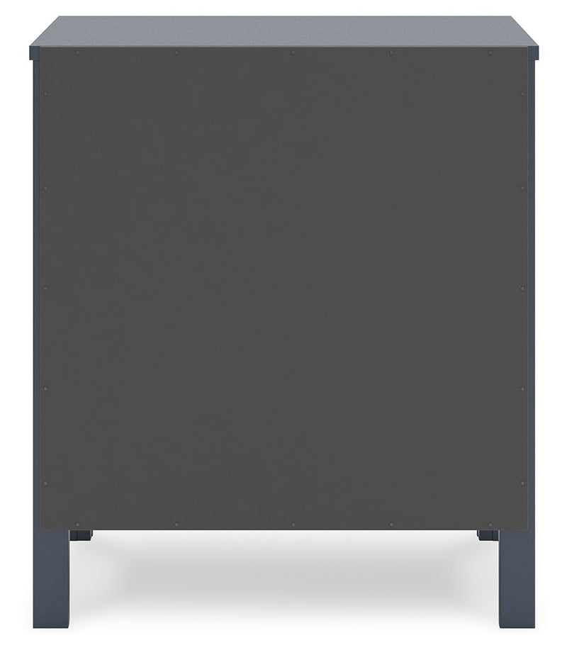 Simmenfort - Two Drawer Night Stand - Navy Blue