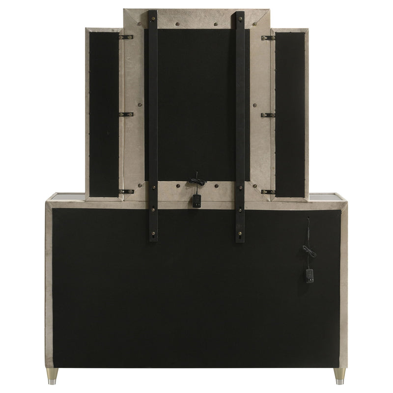 Mika - 8 Drawer LED Dresser With Mirror - Ivory