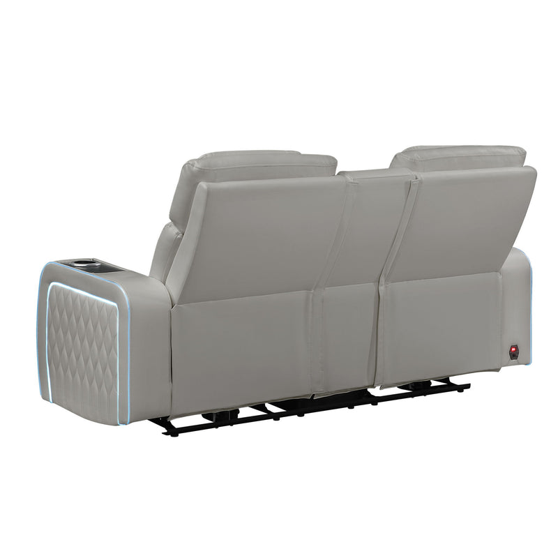 Electra - Power Reclining Loveseat With Power Headrests, Console, Speakers, Massage, LED Lighting And USB Control