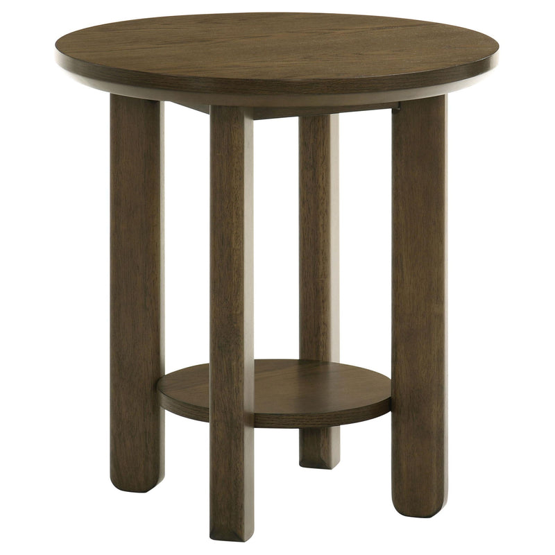 Ottowa 2-piece Round Wood Coffee Table Set Brown