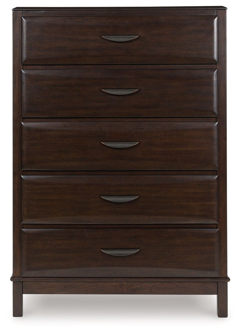 Vanmore - Five Drawer Chest - Dark Brown