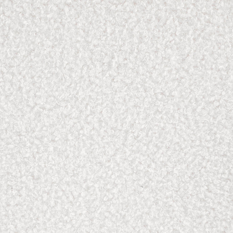 Zena Faux Sheepskin Upholstered Round Ottoman Ivory