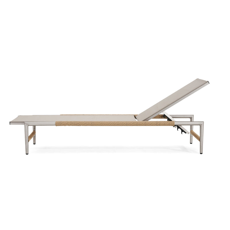 Hargrove - Outdoor Patio Aluminum Chaise Lounge (Set of 2) - Natural / Silver