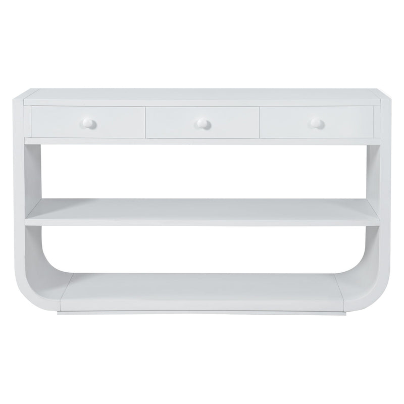 Console Table With 3 Soft Close Drawers & 2 Open Shelves
