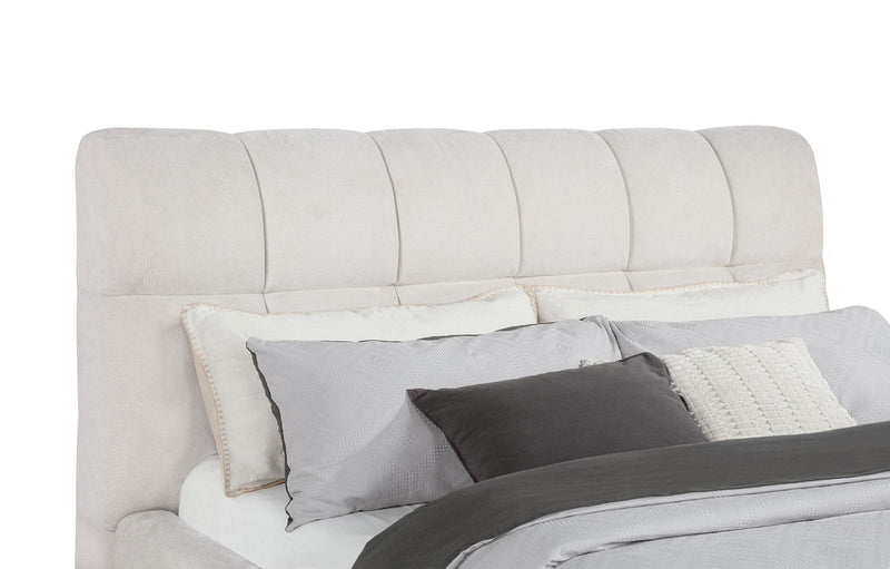 Nollet 48-inch Upholstered California King Platform Bed Cream