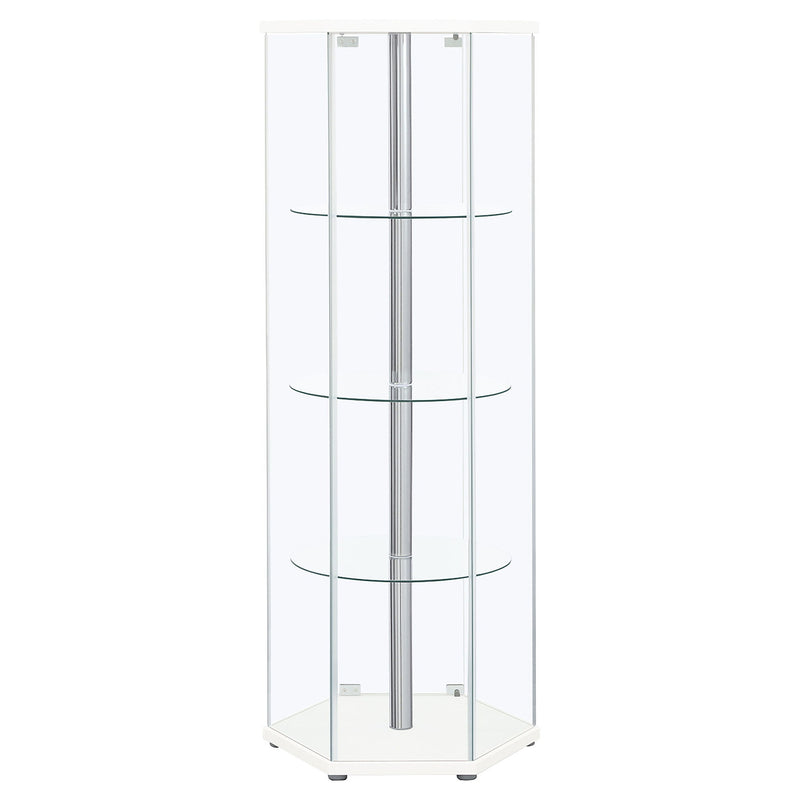 Tenley - 4 Shelf Curio Cabinet With Hexagonal Design