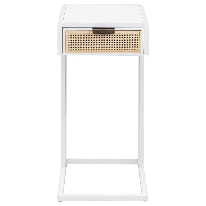 Amherst - 1-Drawer Radio Weave Cane Metal Side Table