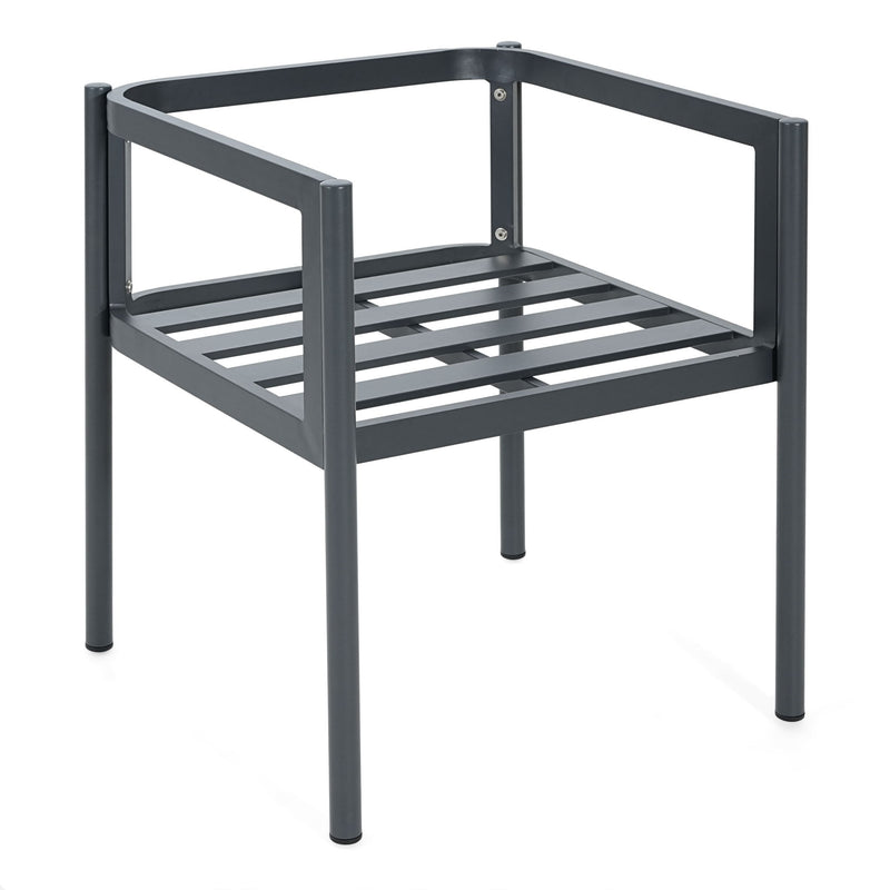 7 Piece Outdoor Dining Set With Table And 6 Chairs - Black / Gray / Teak