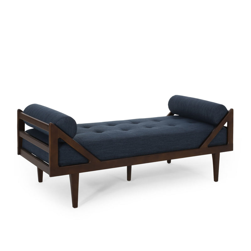 Chic Contemporary Chaise Lounge With Button Tufting And Bentwood Structure