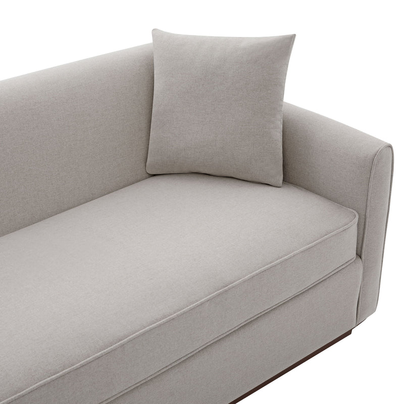 3 Seater Sofa With Wrap Around Armrests And Throw Pillows