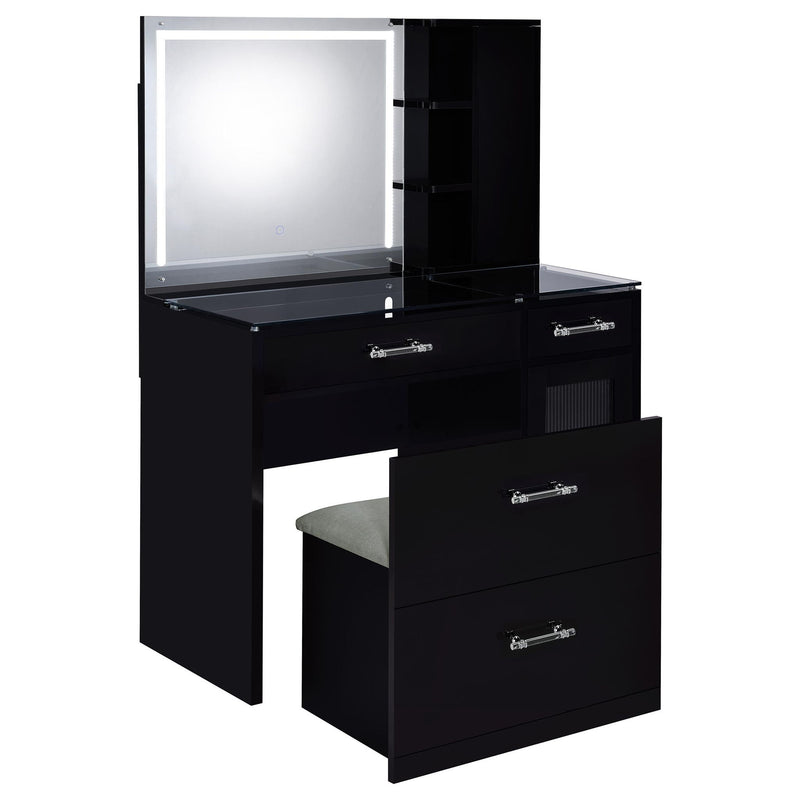 Kerr - 2 Drawer Makeup Vanity Table With Mirror And Stool