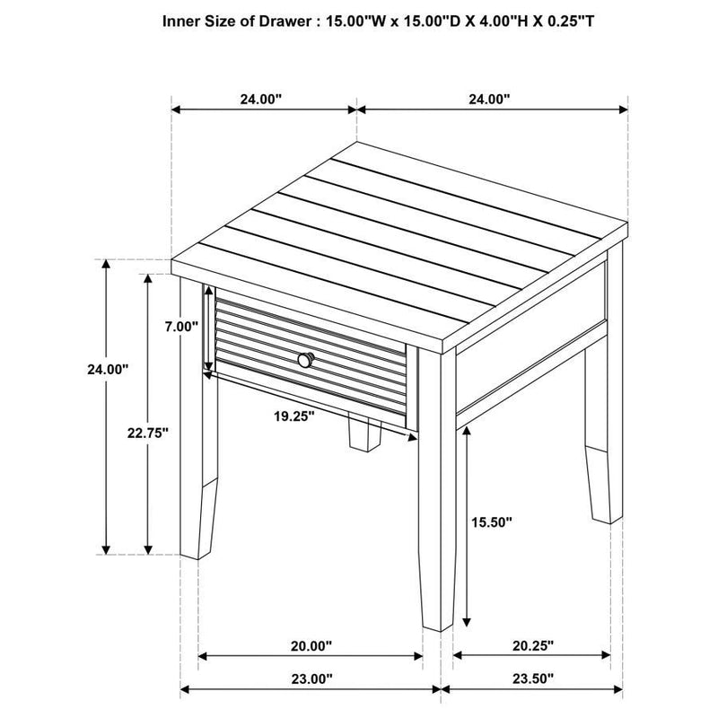 Concord - 1-Drawer Square End Table - Distressed Java