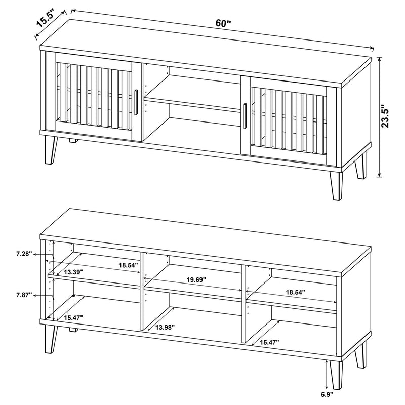 Jenine - 2 Door 60" TV Stand - Brown