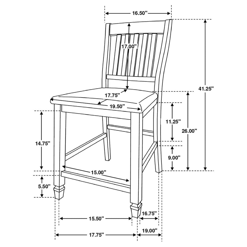 Sarasota Wood Counter Chair Rustic Cream (Set of 2)