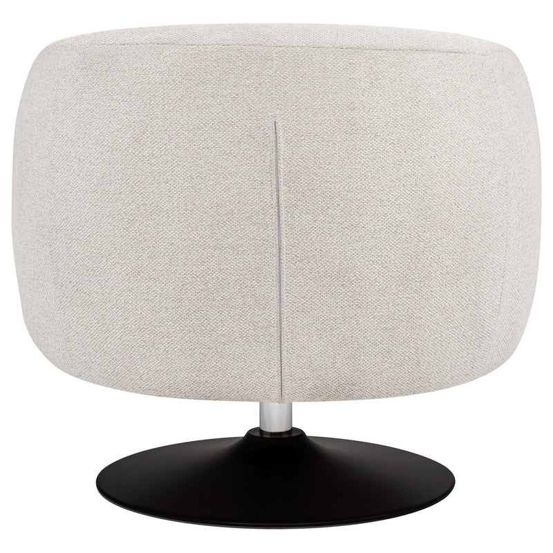 Dave Upholstered Barrel Back Swivel Club Chair Beige