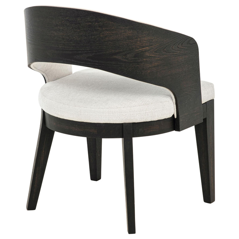 Leandro Upholstered Dining Arm Chair Cream (Set of 2)