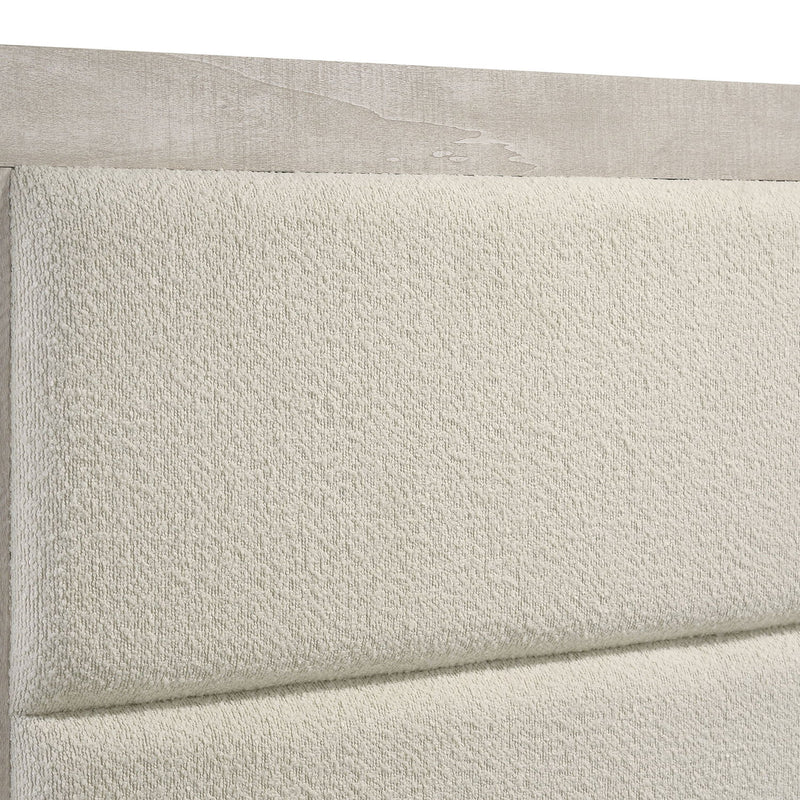 Strout - Queen Panel Bed With Upholstered Headboard - Rustic