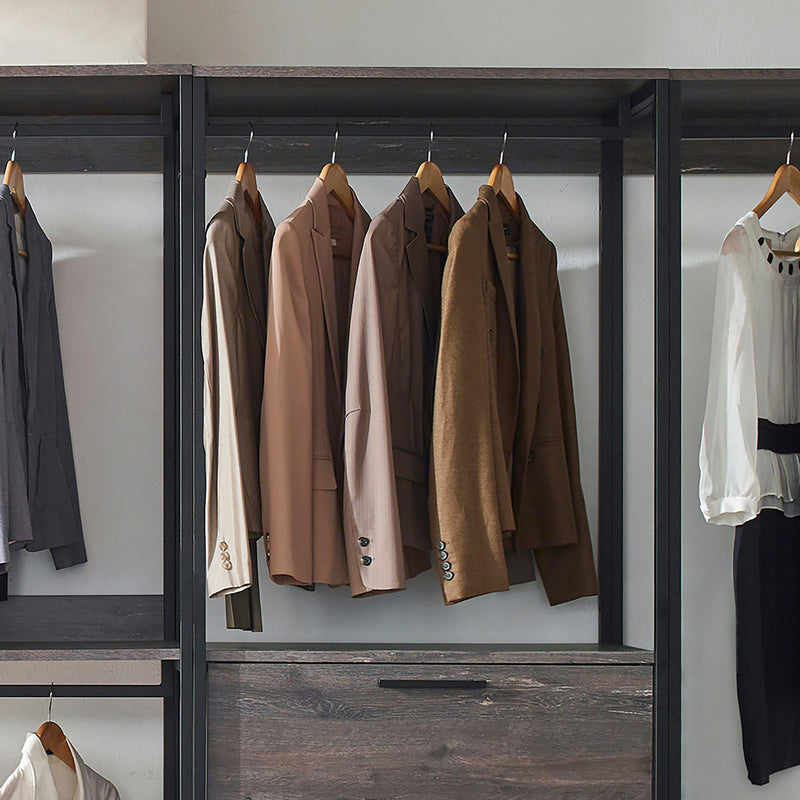 Monica - Modular Design Walk-In Closet System - Rustic
