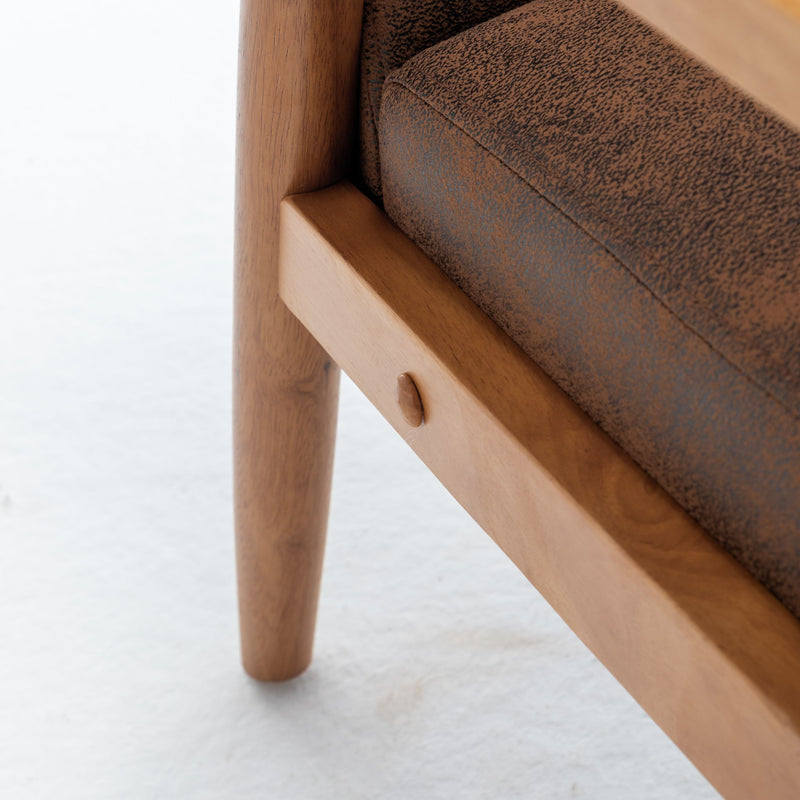 Wide Arm Chair - Light Brown