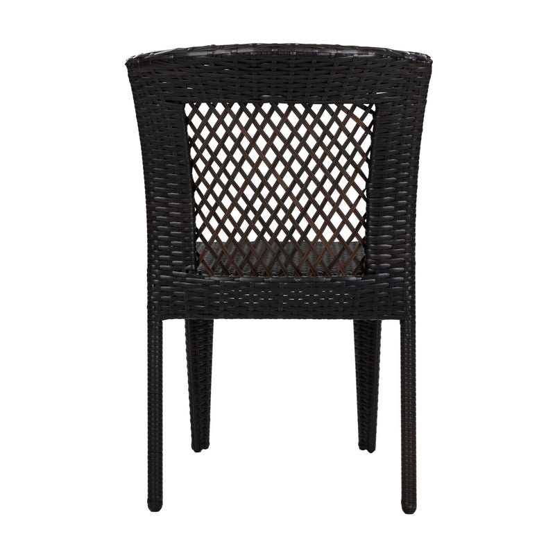 7 Piece Outdoor Dining Set With Table And 6 Chairs - Brown Multi