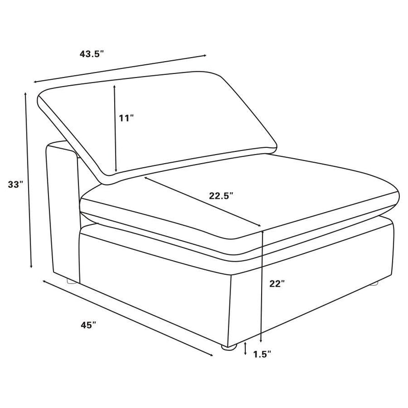 Raleigh - Boucle Upholstered Armless Chair - Gray
