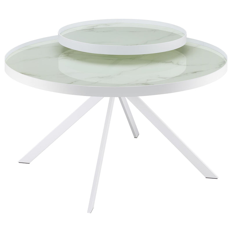 Shayne - Round Top Coffee Table With 2 Tier Design