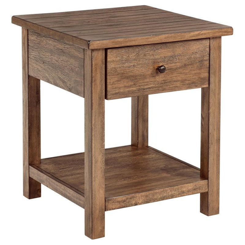 Payne - 1 Drawers Wood End Table with Shelf