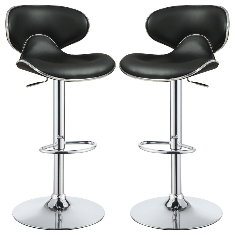 Edenton Upholstered Adjustable Bar Stool Black (Set of 2)