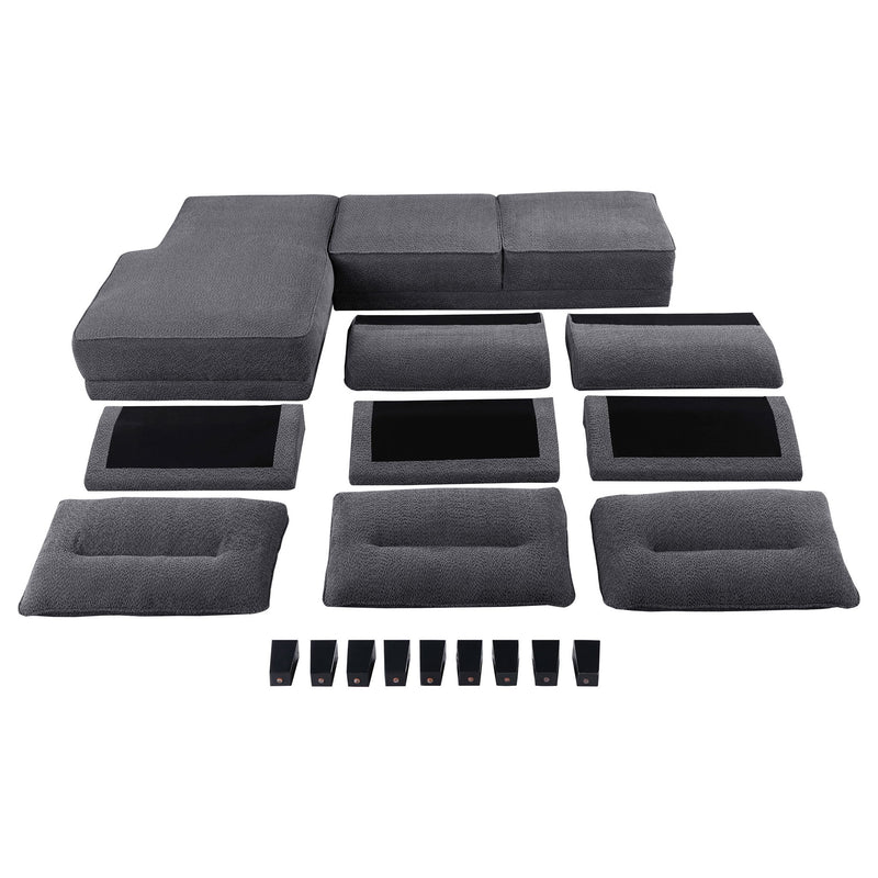 Verona - Loose Back Sectional Sofa - Gray