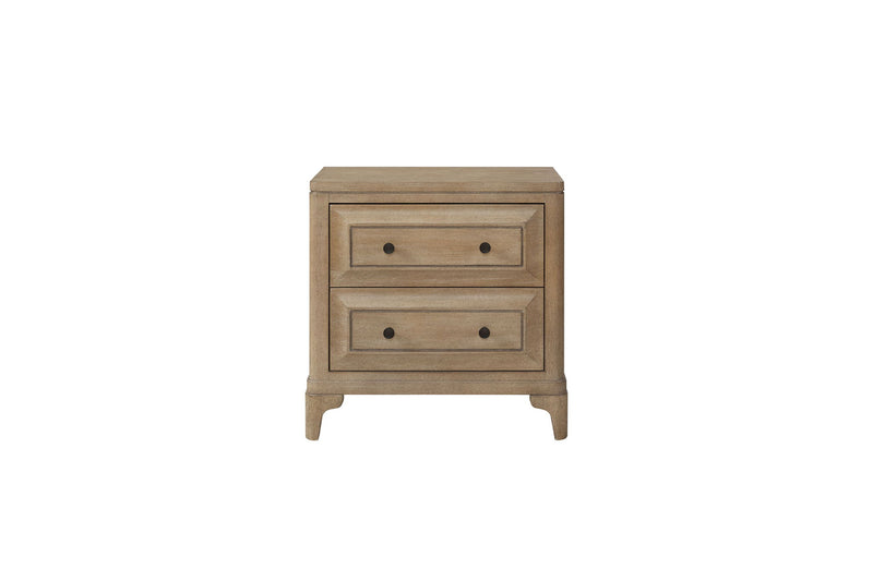 Queen Canopy Bedroom Set With A 2 Drawer Nightstand A Dresser With Poster Mirror And A Door Chest - Sand