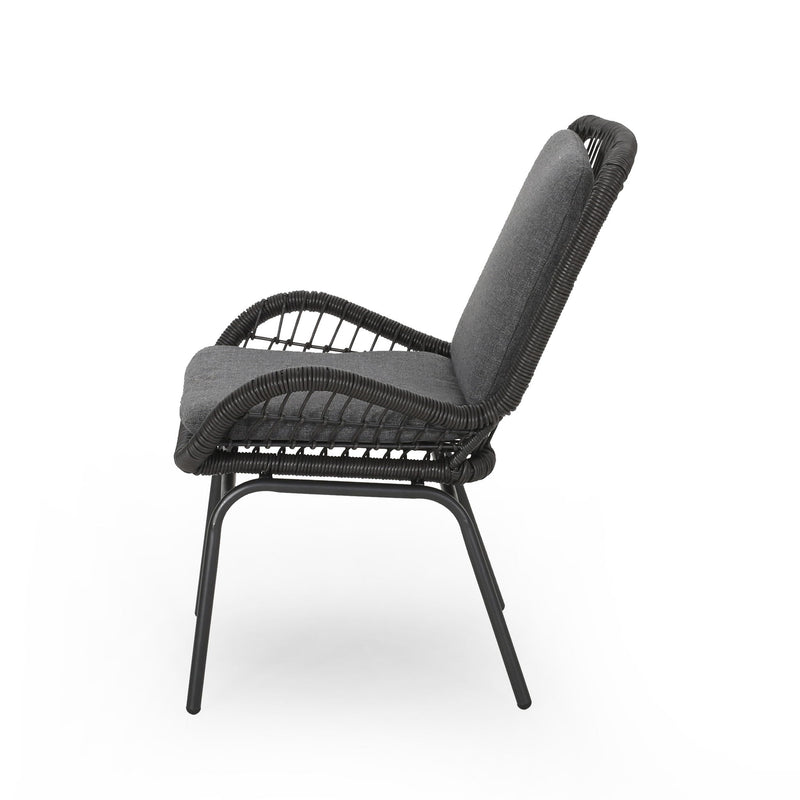 Outdoor Wicker Club Chair With Cushions (Set of 2)