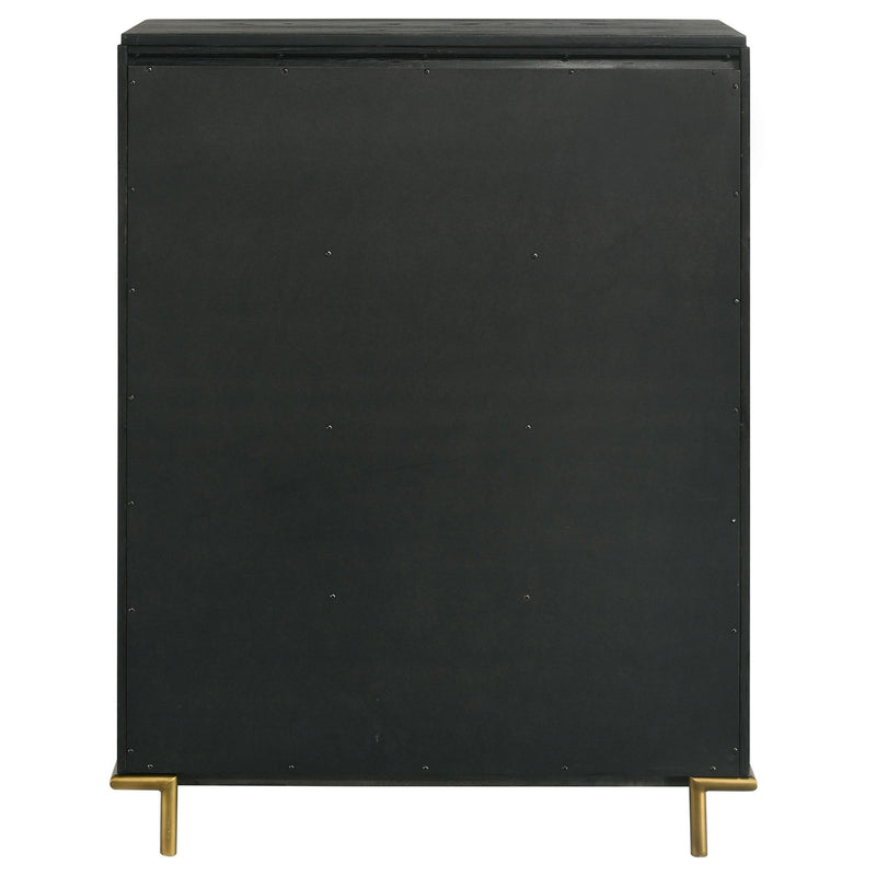 Anser - 5 Drawer Chest, Bedroom Storage Furniture - Black